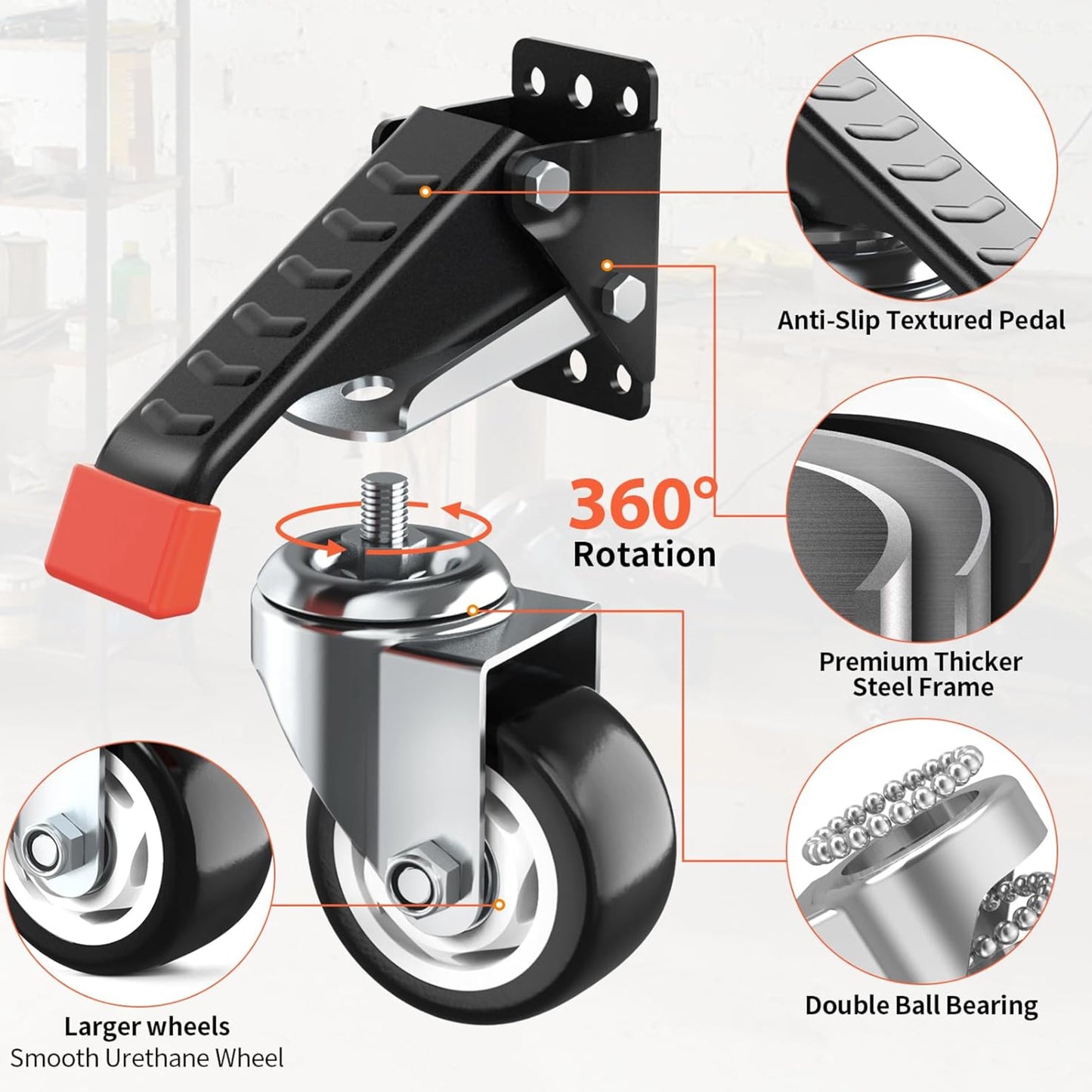 3" Lifting Swivel Casters (4-Pack)