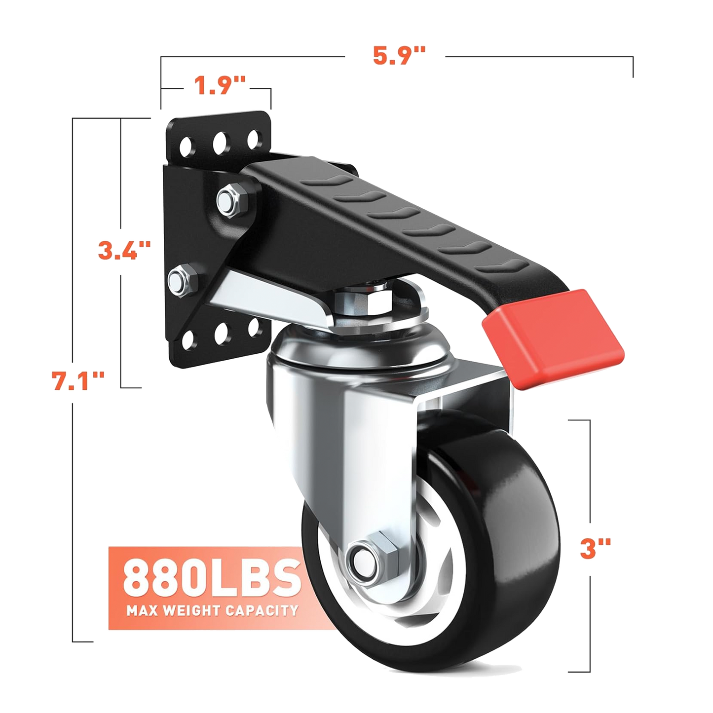 3" Lifting Swivel Casters (4-Pack)