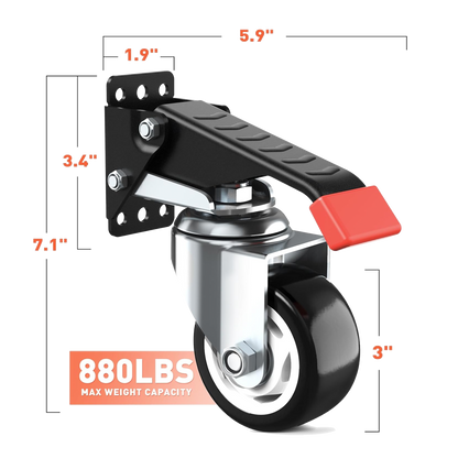 3" Lifting Swivel Casters (4-Pack)